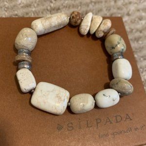 Silpada Natural Stone Bracelet with Silver Accents